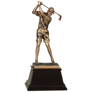 GSN14 - 9 1/2" Bronze Female Golf Resin Award