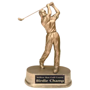 JDS44 - 9" Antique Gold Female Golf Resin