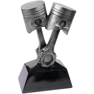 CRS103 - 7" Antique Silver Piston Resin