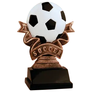 RR504 - 5 1/2" Soccer Ribbon Resin