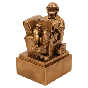 FTB301 - 6" Antique Gold Fantasy Football Man in Chair Resin