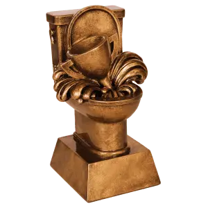 TLT01 - 6" Antique Gold Toilet Loser Resin