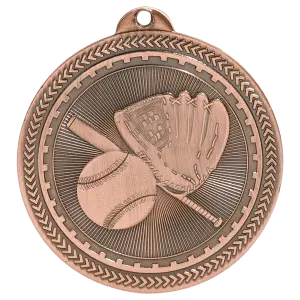 BL202B - 2" Antique Bronze Baseball/Softball Laserable BriteLazer Medal