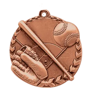 STM1203B - 1 3/4" Antique Bronze Baseball/Softball Millennium Medal