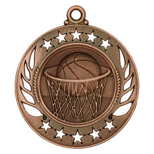 GM102B - 2 1/4" Antique Bronze Basketball Galaxy Medal