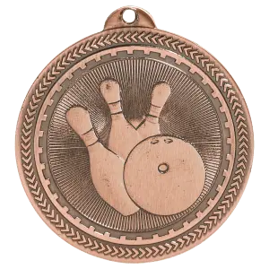 BL204B - 2" Antique Bronze Bowling Laserable BriteLazer Medal