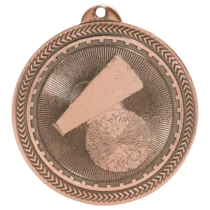 BL205B - 2" Antique Bronze Cheer Laserable BriteLazer Medal