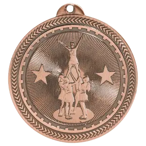 BL206B - 2" Antique Bronze Competitive Cheer Laserable BriteLazer Medal
