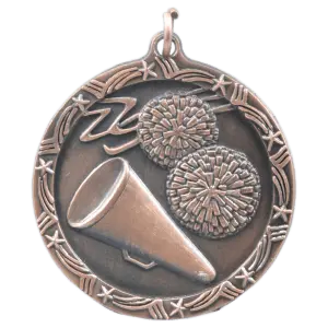 ST19B - 1 3/4" Antique Bronze Cheer Shooting Star Medal