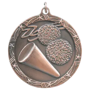 ST69B - 2 1/2" Antique Bronze Cheer Shooting Star Medal
