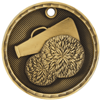2" Antique 3D Cheer Medal
