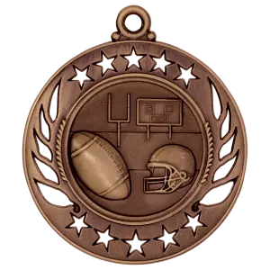 GM104B - 2 1/4" Antique Bronze Football Galaxy Medal