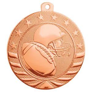 SB155B - 2" Bright Bronze Football Starbrite Medal