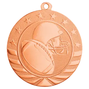SB255B - 2 3/4" Bright Bronze Football Starbrite Medal