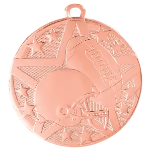 SS404B - 2" Bronze Superstar Football Medal