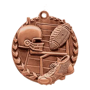 STM1208B - 1 3/4" Antique Bronze Football Millennium Medal