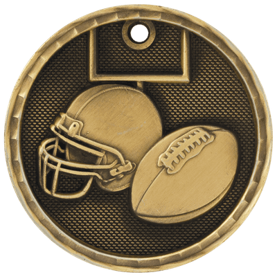 2" Antique 3D Football Medal