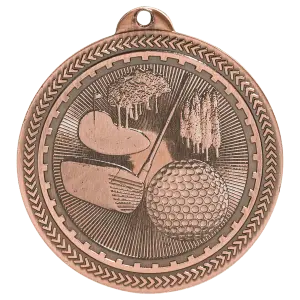 BL210B - 2" Antique Bronze Golf Laserable BriteLazer Medal