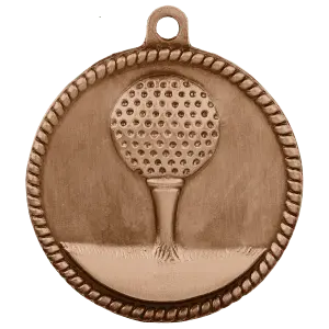HR725B - 2" Antique Bronze Golf High Relief Medal