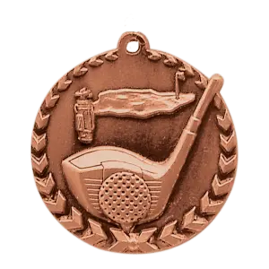 STM1209B - 1 3/4" Antique Bronze Golf Millennium Medal