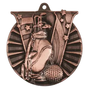 VM105B - 2" Antique Bronze Golf Victory Medal