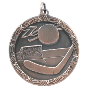 ST20B - 1 3/4" Antique Bronze Hockey Shooting Star Medal