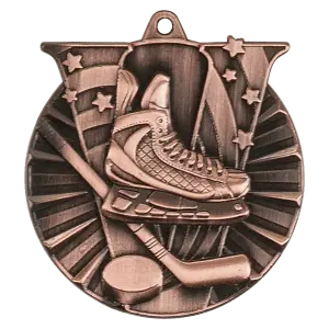 VM106B - 2" Antique Bronze Hockey Victory Medal
