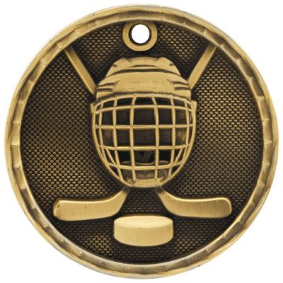 2" Antique 3D Hockey Medal