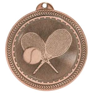 BL217B - 2" Antique Bronze Tennis Laserable BriteLazer Medal