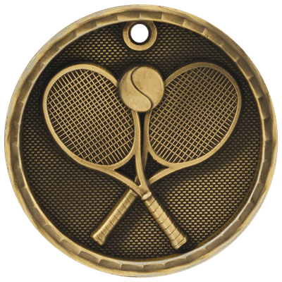 2" Antique 3D Tennis Medal