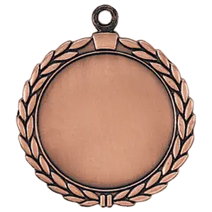HR905B - 2 1/2" Antique Bronze Wreath 2" Insert Holder Medal