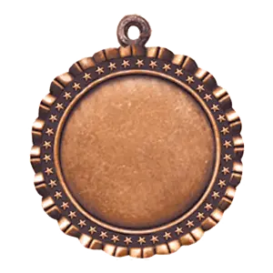 HR915B - 2 5/8" Antique Bronze Star 2" Insert Holder Medal