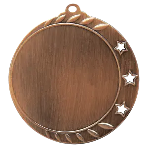 HR918B - 2 3/4" Antique Bronze 3-Star 2" Insert Holder Medal