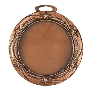 HR925B - 2 3/4" Antique Bronze Star 2" Insert Holder Medal