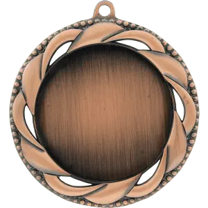 HR938B - 2 3/4" Antique Bronze Rosette 2" Insert Holder Medal