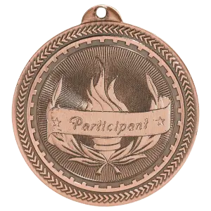 BL313B - 2" Antique Bronze Participant Laserable BriteLazer Medal