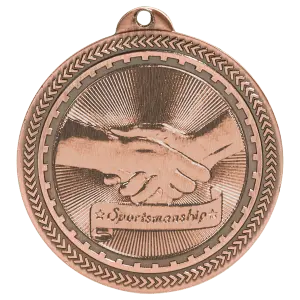 BL319B - 2" Antique Bronze Sportsmanship Laserable BriteLazer Medal