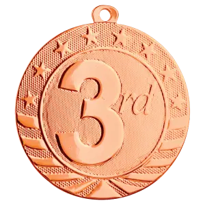 SB164 - 2" Bright Bronze 3rd Place Starbrite Medal