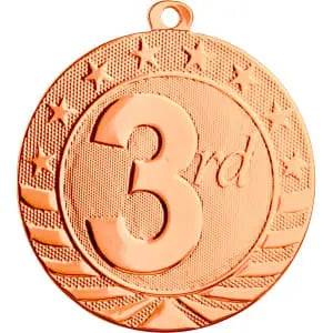 SB264 - 2 3/4" Bright Bronze 3rd Place Starbrite Medal