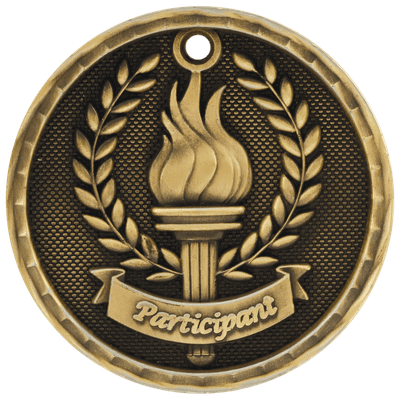 2" Antique 3D Participant Medal
