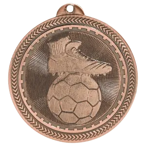 BL215B - 2" Antique Bronze Soccer Laserable BriteLazer Medal