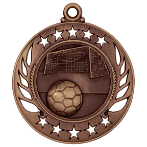GM109B - 2 1/4" Antique Bronze Soccer Galaxy Medal