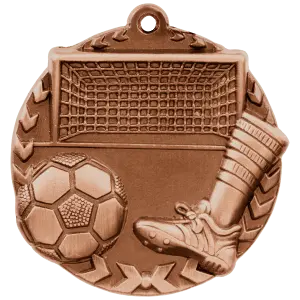 STM1228B - 1 3/4" Antique Bronze Soccer Millennium Medal