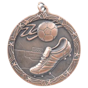 ST58B - 2 1/2" Antique Bronze Soccer Shooting Star Medal