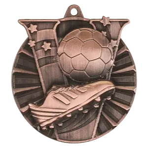 VM108B - 2" Antique Bronze Soccer Victory Medal