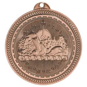 BL216B - 2" Antique Bronze Swimming Laserable BriteLazer Medal