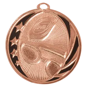 MS708B - 2" Bright Bronze Swimming Laserable MidNite Star Medal