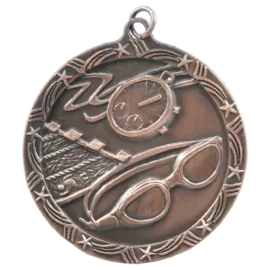 ST71B - 2 1/2" Antique Bronze Swimming Shooting Star Medal
