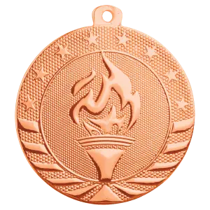 SB158B - 2" Bright Bronze Torch Starbrite Medal