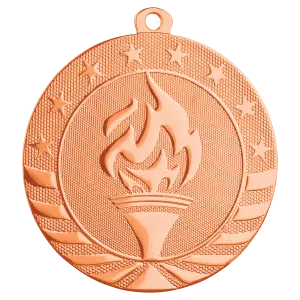 SB258B - 2 3/4" Bright Bronze Torch Starbrite Medal